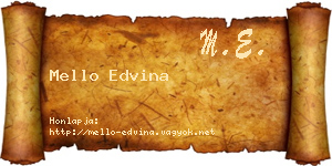 Mello Edvina névjegykártya